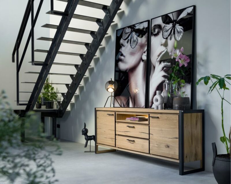 Metalo, Dressoir 210 Cm - 2-Deuren + 2-Laden + 1-Niche (+ Led) - Afbeelding 4