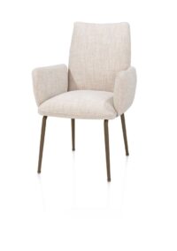 Bovina, armstoel - stof Luton + nosag - frame steelbrown - Creme