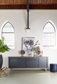 Jardin, buffet 190 cm - 2-portes + 3-tiroirs - Anthracite - Image 4