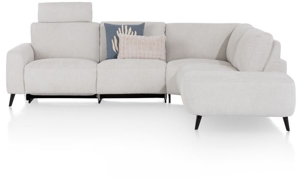 CARINI - Carini, canape d'angle 2,5 places accoudoir gauche electrique + ottomane droite - Vada Ivory