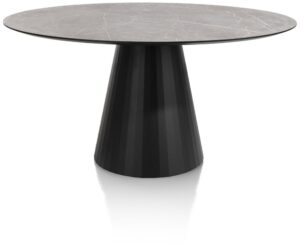 Arabax, eetkamertafel - rond - 150 x 120 cm - Lichtgrijs