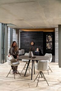 Saluti, bartafel ovaal 150 x 105 cm. - 4-pootjes - cr&egrave;me - Light sand - Afbeelding 2