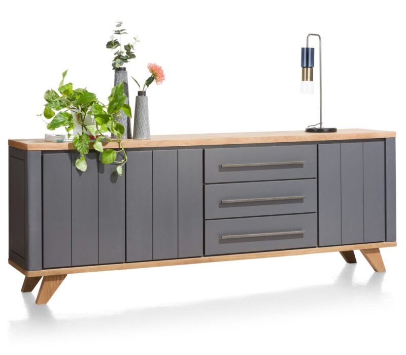 Jardin, Dressoir 230 Cm - 3-Deuren + 3-Laden - Antraciet - Afbeelding 3