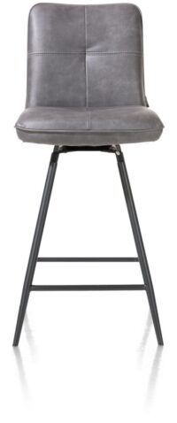 Milva, chaise de bar pivotante - pieds noir - Pala anthracite - Image 4