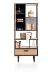 Avalon, boekenkast 80 cm - 1-deur + 1-lade + 5-niches - natural - Afbeelding 3
