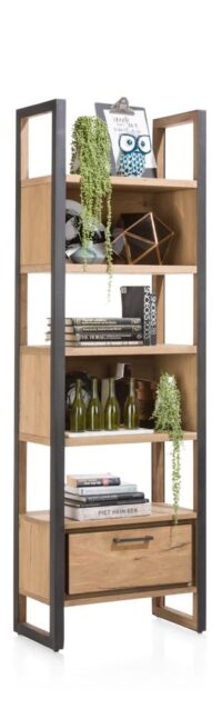 Metalo, boekenkast 65 cm - 1-lade + 5-niches - Afbeelding 3