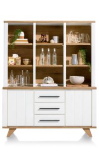 Jardin, buffet 160 cm - 2-deuren + 3-laden + 9-niches - wit