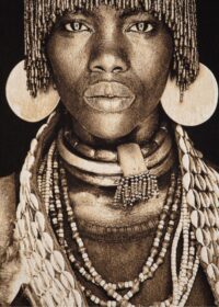 Hamar Woman schilderij 75x125cm - Multikleur - Afbeelding 3