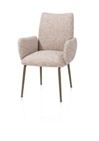 Bovina, armstoel - stof Luton + nosag - frame steelbrown - koper