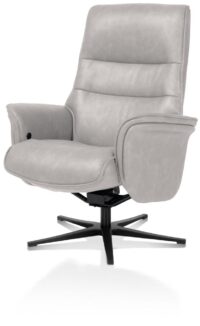 Lotis, relaxfauteuil (incl. poef) - stof Pala - Lichtgrijs - Afbeelding 3