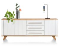 Jardin, dressoir 230 cm - 3-deuren + 3-laden - wit - Afbeelding 3