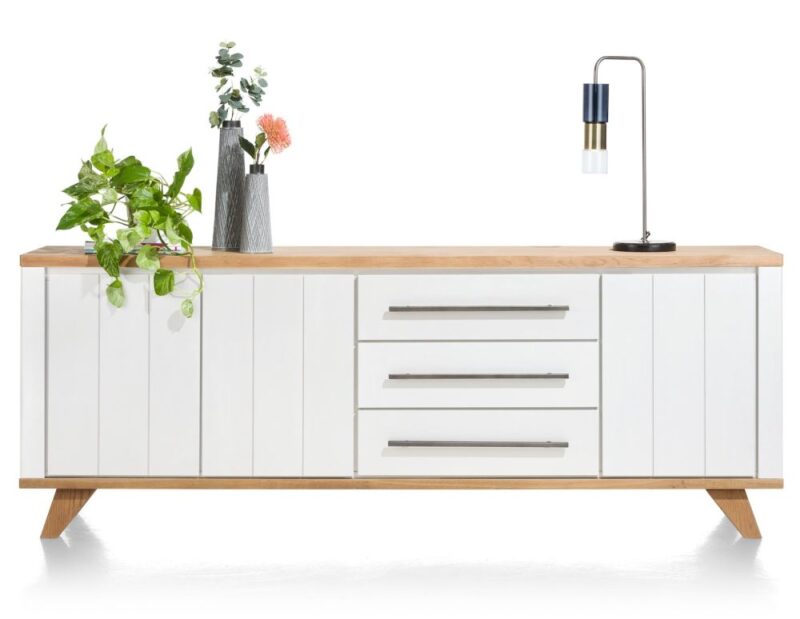 Jardin, Dressoir 230 Cm - 3-Deuren + 3-Laden - Wit - Afbeelding 3