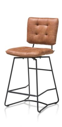 Julien, chaise de bar - cadre noir - Corsica - Cognac