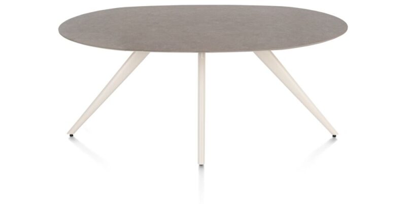 Saluti, Eetkamertafel Ellips 180 X 105 Cm. - 4-Pootjes - Crème - Lava - Afbeelding 1