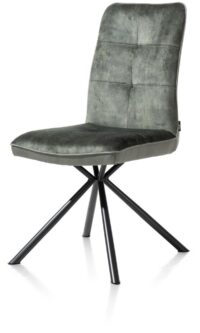 Milva, chaise - pieds noir + poignee - combi Pala/Karese - Vert