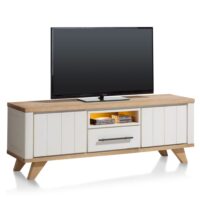 Jardin, lowboard 170 cm - 1-lade + 1-niche + 2-kleppen (+ LED) - wit - Afbeelding 3