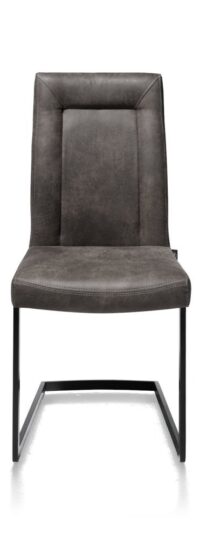 Malene, eetkamerstoel - zwart - swing recht + greep recht - stof Secillia - Antraciet - Afbeelding 3