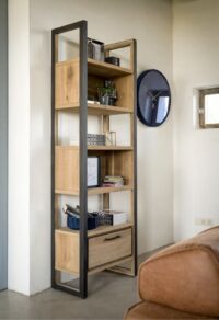 Metalo, boekenkast 65 cm - 1-lade + 5-niches - Afbeelding 4