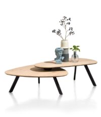 Livada, ensemble de 2 table basse - 90 x 90 cm + 110 x 60 cm - Natural