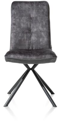 Milva, eetkamerstoel - zwart frame 4-poots + greep - combi Pala/Karese - Antraciet - Afbeelding 3