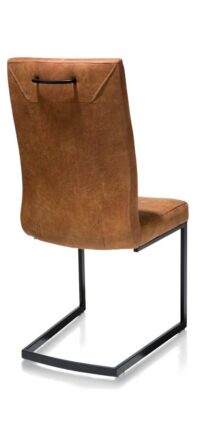 Malene, eetkamerstoel - zwart - swing recht + greep recht - stof Secillia - Cognac - Afbeelding 3