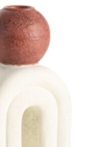 Lot kandelaar H15,5cm - Creme - Afbeelding 2