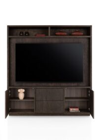 Gijon, meuble tv + partie haute 200 cm - 2-portes + 2-tiroirs + 2-niches + plinthe - Image 3