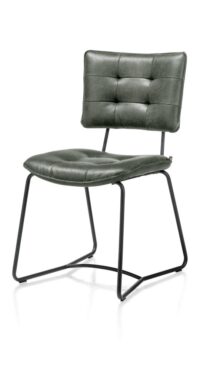 Julien, eetkamerstoel - zwart frame - Corsica - Groen