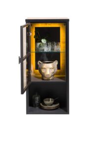 Avalon, hang- en staand mogelijk - element 45 cm - 1-glasdeur +1-niche (+ LED) - Driftwood - Afbeelding 3
