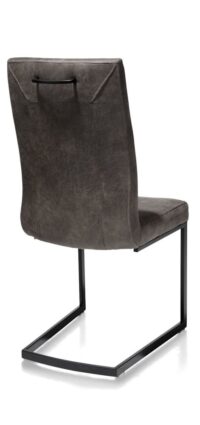 Malene, eetkamerstoel - zwart - swing recht + greep recht - stof Secillia - Antraciet - Afbeelding 4