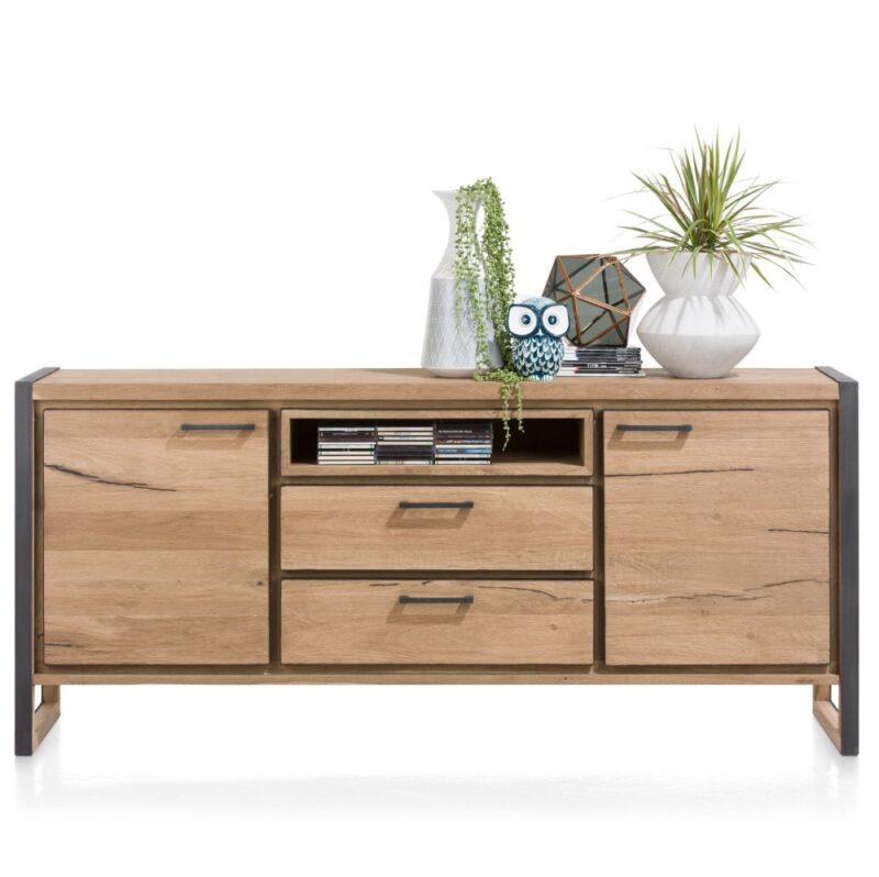 Metalo, Dressoir 180 Cm - 2-Deuren + 2-Laden + 1-Niche (+ Led) - Afbeelding 1