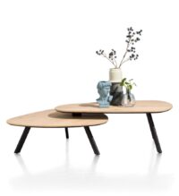 Livada, ensemble de 2 table basse - 90 x 90 cm + 110 x 60 cm - Natural - Image 3