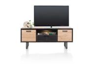 Avalon, lowboard 150 cm - 2-deuren + 1-lade + 1-niche (+ LED) - natural