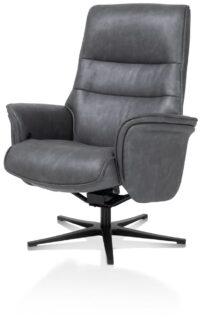 Lotis, fauteuil (incl. pouf) - tissu Pala - Anthracite - Image 3