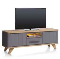 Jardin, lowboard 170 cm - 1-lade + 1-niche + 2-kleppen (+ LED) - Antraciet - Afbeelding 3