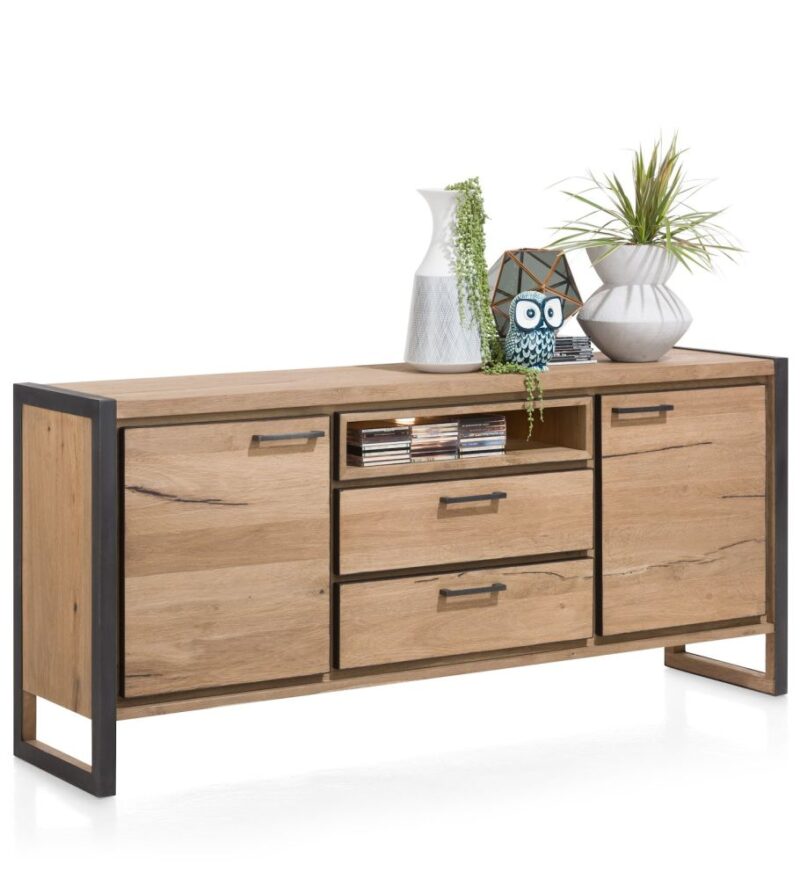 Metalo, Dressoir 180 Cm - 2-Deuren + 2-Laden + 1-Niche (+ Led) - Afbeelding 3