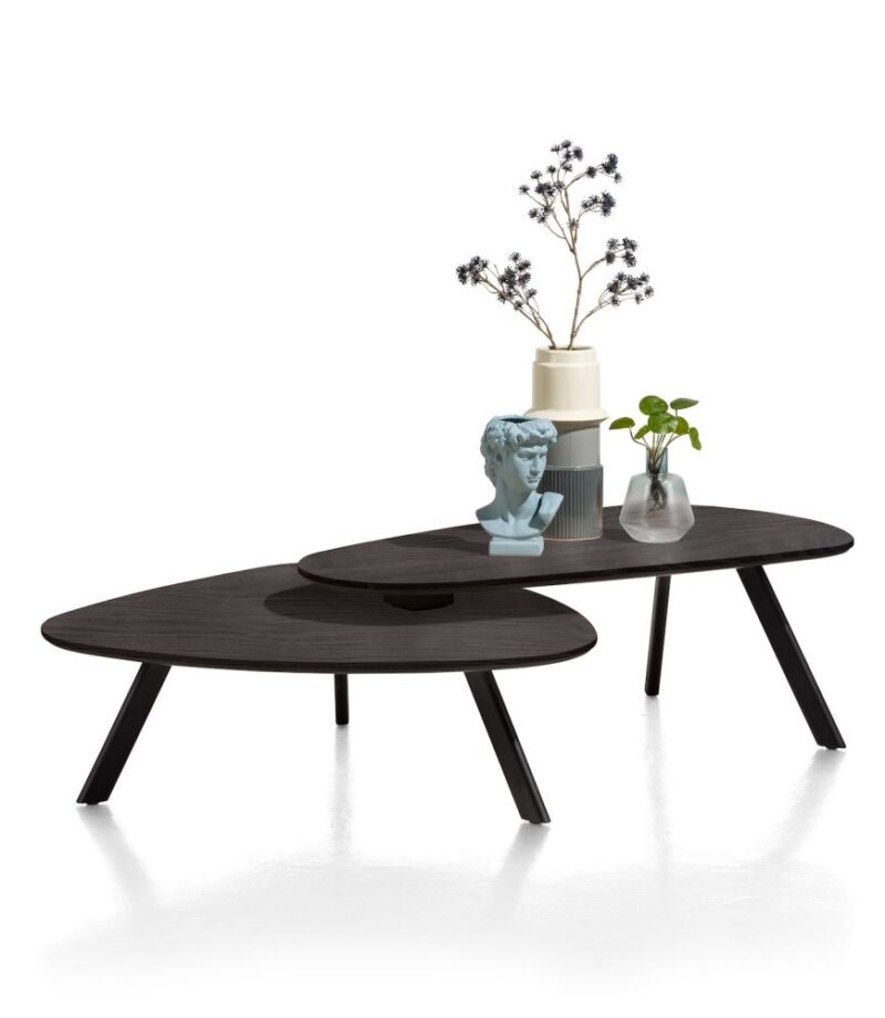 Livada, Ensemble De 2 Table Basse - 90 X 90 Cm + 110 X 60 Cm - Onyx - Image 1