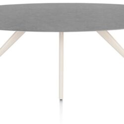 Saluti, eetkamertafel ellips 240 x 110 cm. - 4-pootjes - crème - Antraciet