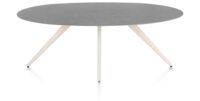 Saluti, eetkamertafel ellips 210 x 105 cm. - 4-pootjes - crème - Antraciet