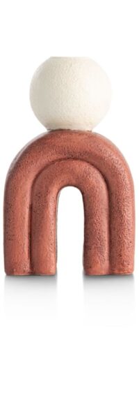 Lot bougeoir H15,5cm - brun