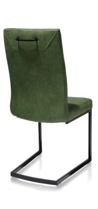 Malene, eetkamerstoel - zwart - swing recht + greep recht - stof Secillia - Groen - Afbeelding 3