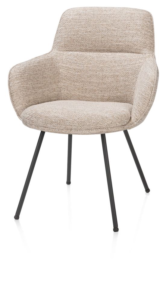 Mateo, armstoel - 4-pootjes - rough off black - Bellini - Creme