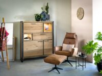 Metalo, buffet haut 2-portes + 1-tiroir + 1-porte abattante + 2-niches (+LED) - Image 4